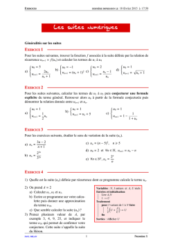 Les suites numériques