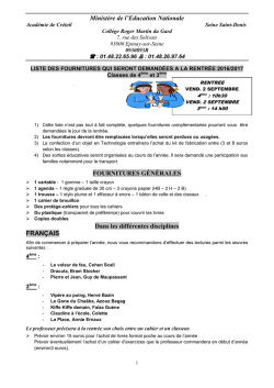 4 ème et 3 ème - Collège Roger Martin DU Gard
