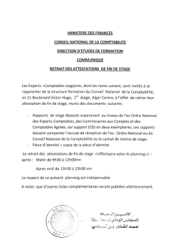 ministere des finances conseil national de la comptabilite