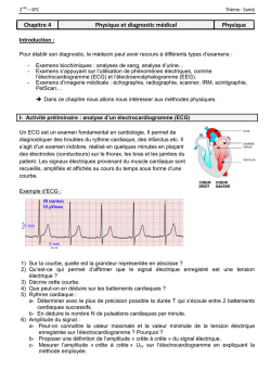 Chapitre 4 Physique et diagnostic médical Physique