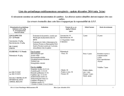 Liste des pr&eacute;m&eacute;langes m&eacute;dicamenteux enregistr&eacute;s