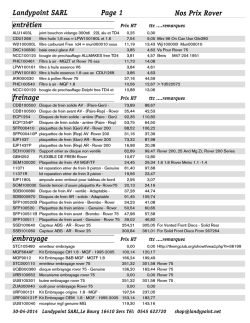 Nos Prix Rover Landypoint SARL Page 1 entr&eacute;tien freinage