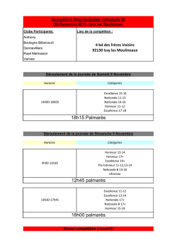 Dossier Comp&eacute;tition Individuelle D&eacute;partementale
