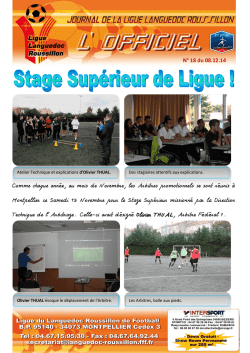 Comme chaque année, au mois de Novembre, les Arbitres