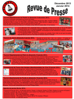 Decembre - Janvier 2014 - Badminton Club Paimpolais