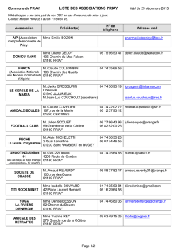 LISTE DES ASSOCIATIONS PRIAY
