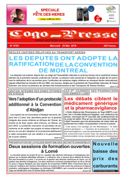 Togo Presse du 25 mai 2016