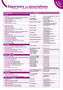 R&eacute;pertoire des associations - Juillet - Gu&eacute;men&eacute;