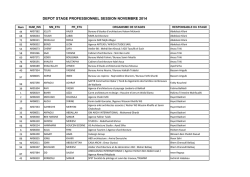 DEPOT STAGE PROFESSIONNEL SESSION NOVEMBRE 2014