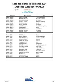 Liste des pilotes s&eacute;lectionn&eacute;s 2014 Challenge