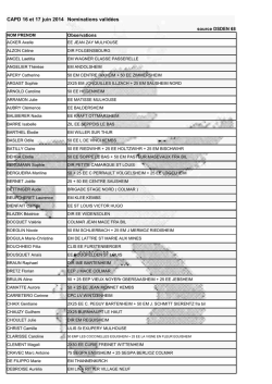 CAPD 16 et 17 juin 2014 Nominations valid&eacute;es