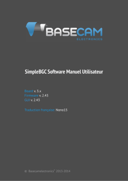 SimpleBGC Software Manuel Utilisateur