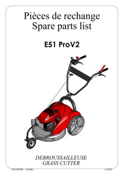 Spare parts list Pi&egrave;ces de rechange