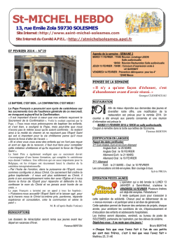St-MICHEL HEBDO - Saint Michel de Solesmes