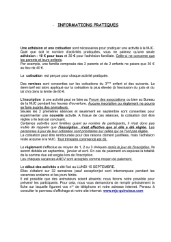 INFORMATIONS PRATIQUES