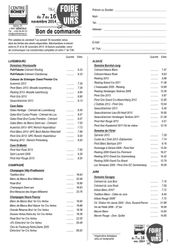 Bon de commande vins Foire aux Vins du Centre Bohey novembre