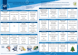 Menus du 03 Novembre au 19 D&eacute;cembre 2014 Restaurant