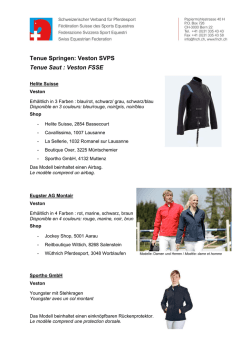 Tenue Springen: Veston SVPS Tenue Saut : Veston FSSE