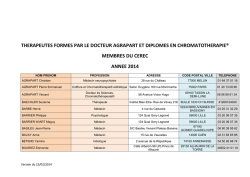 therapeutes formes par le docteur agrapart et