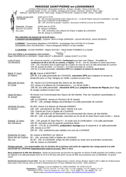 La feuille du dimanche - Paroisse SAINT PIERRE en Louhannais