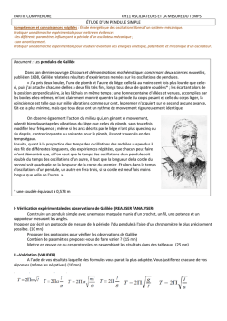 &Eacute;TUDE D`UN PENDULE SIMPLE