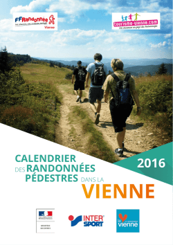 Calendrier des Randonnées pédestres dans la Vienne 2016