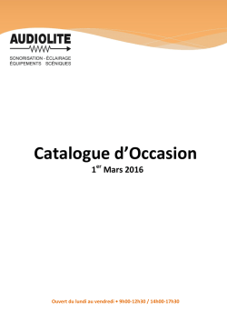 Catalogue OCCASION