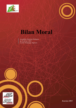 Bilan moral 2015 - Fédération Algérienne de Cyclisme