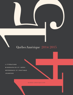 littérature (pdf) - Québec Amérique