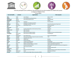Liste des participants de la conf&eacute;rence internationale de la