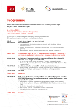 Programme - Office franco-allemand pour les &eacute;nergies renouvelables
