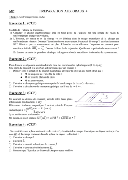 MP: PREPARATION AUX ORAUX 4 Exercice 1 : (CCP) Exercice 2