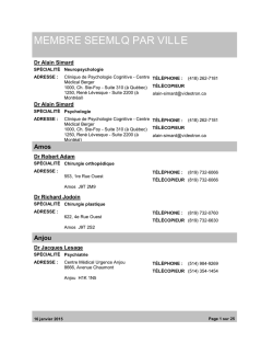 Liste de nos membres par ville