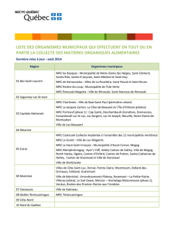 liste des organismes municipaux qui effectuent en - Recyc