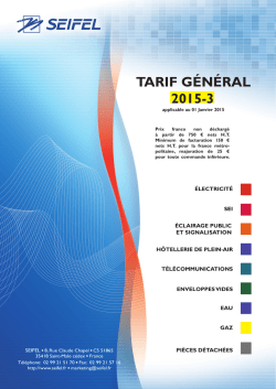 tarif 2015 - électricité