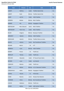Liste des inscrits - Vittel Triathlon