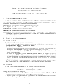 Mod&eacute;lisation de la BD et architecture du site