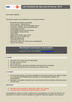 Benchmark Concessions Automobiles Les missions du