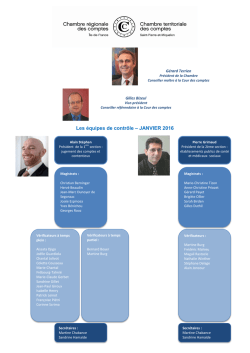 2016 janvier Organigramme équipes de contrôles