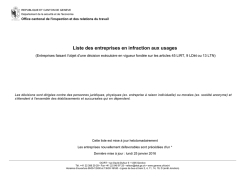 Liste des entreprises en infraction aux usages