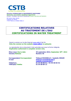Liste des sociétés certifiées au 30/09/2014
