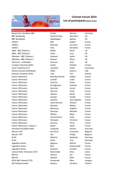 Cartoon Forum 2014 List of participants (dated 9 Sep)