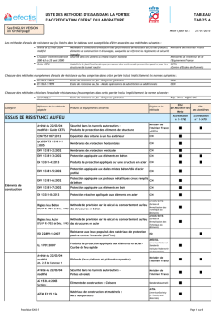 ESSAIS DE RESISTANCE AU FEU