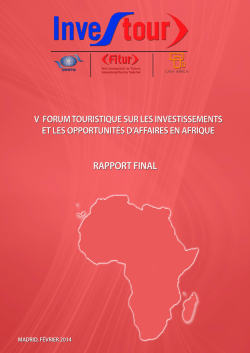 Rapport final - World Tourism Organization UNWTO