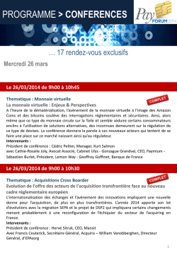 Le 27/03/2014 de 9h00 &agrave; 10h15