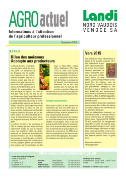 Agro Actuel septembre 2014 (pdf / 7149 KB)