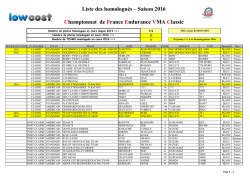 Liste des homologations 2016&hellip;