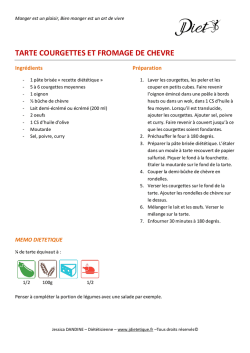 TARTE COURGETTES ET FROMAGE DE CHEVRE
