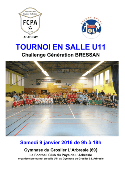 TOURNOI EN SALLE U11