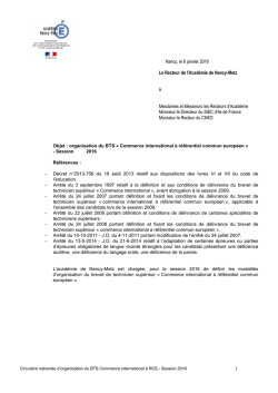 Circulaire nationale BTS Commerce internationale RCE 2016